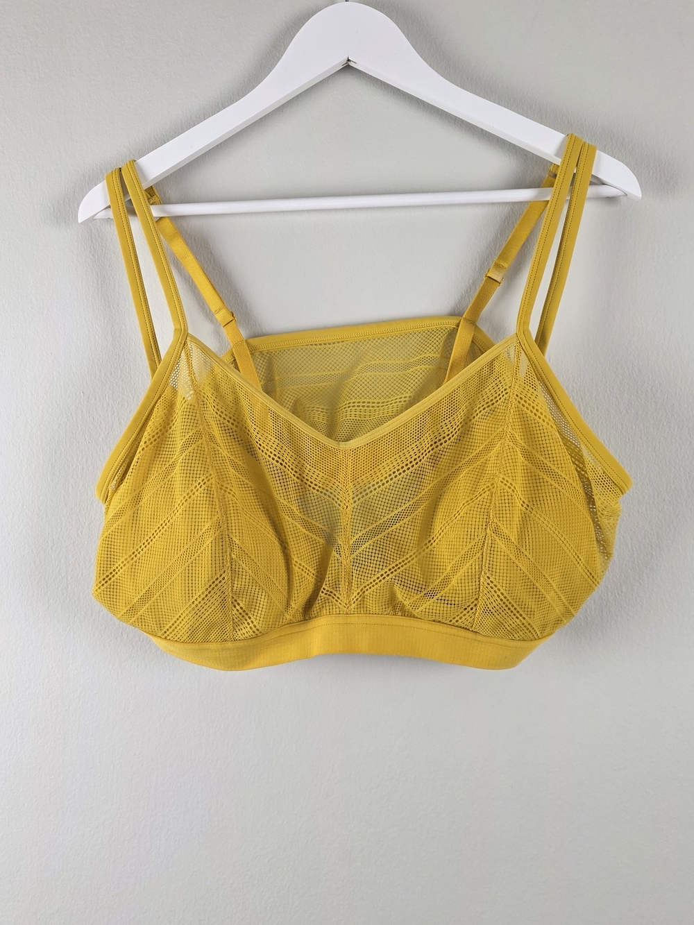 Deesse Lingerie Yellow Mesh Double-Strap Bralette